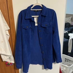 Long Tall Sally corduroy shacket button up royal blue US size 6